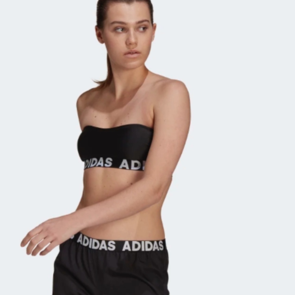 Adidas SH3.RO Branded Bandeau Swimwear Black GM2478 NWT
